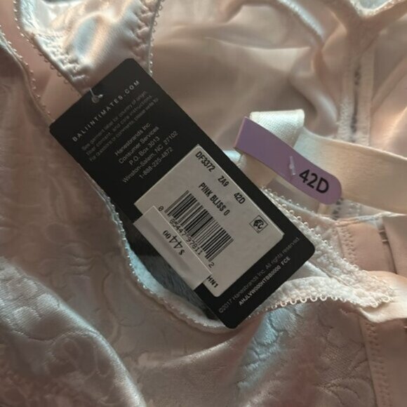 NWT Bali Pink Classic Support Wirefree Comfort Flexible Bliss Bra Size 42D - Picture 3 of 4